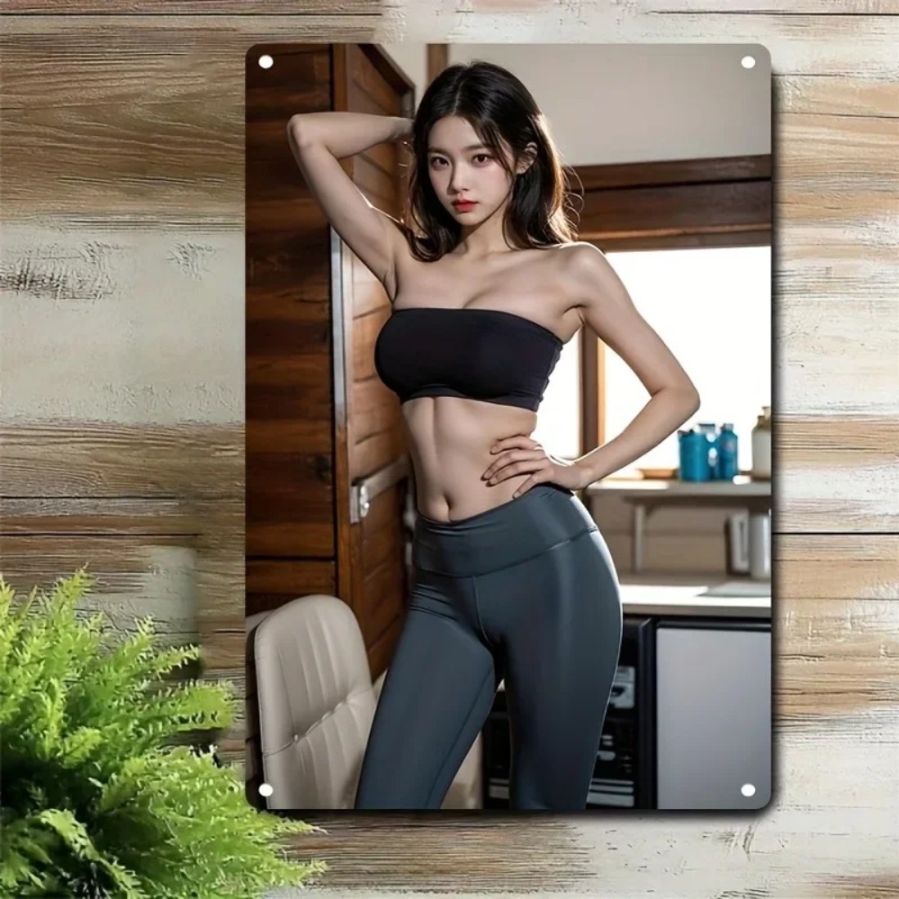 Home Gym Minimalist - Letrero de Pared Metálico Moderno y