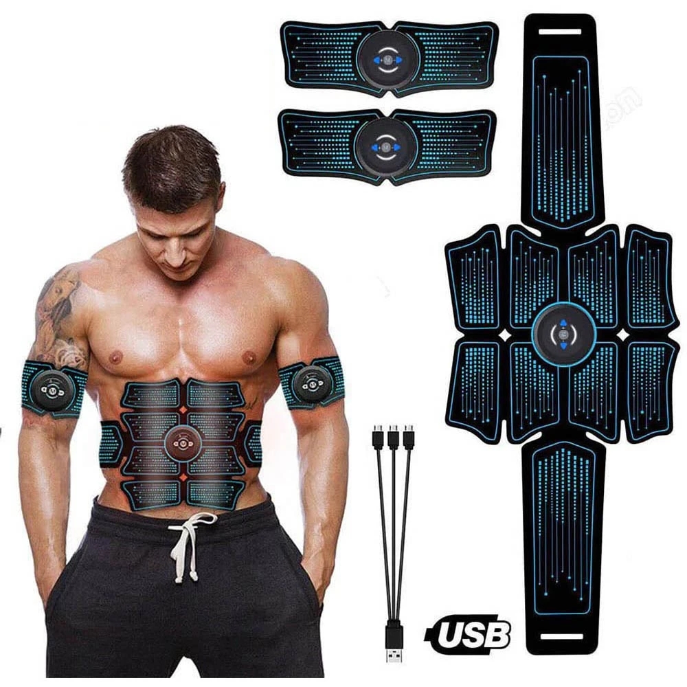 Home Gym House - Estimulador Muscular Abdominal EMS, Masajeador Eléctrico