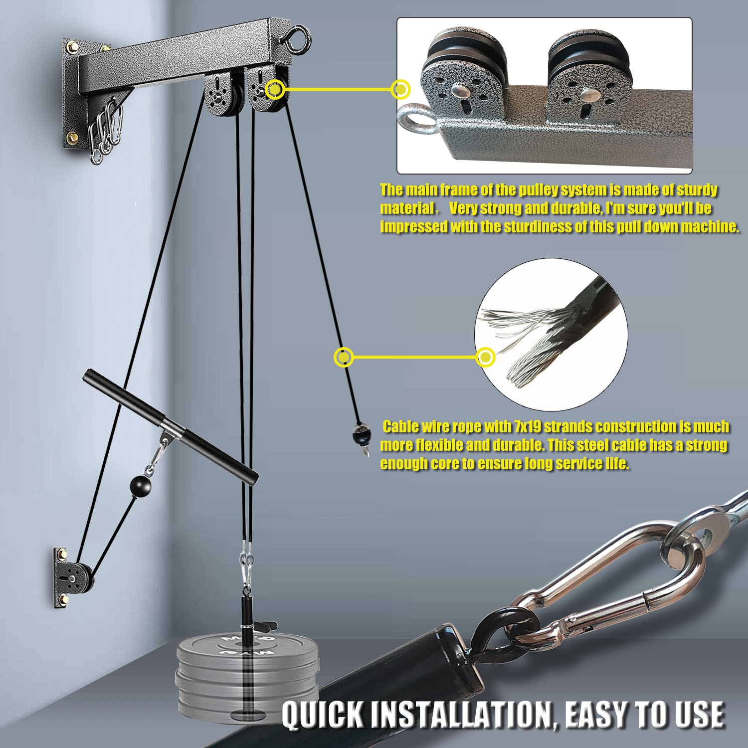 Sistema de polea montado en la - Lat Pulldown Cable reseña y precio
