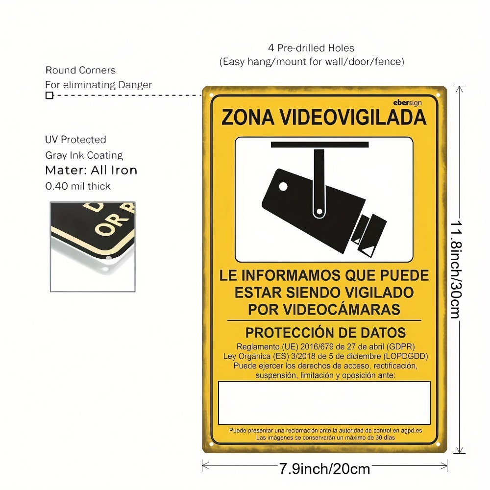 1 pieza de letrero metálico 