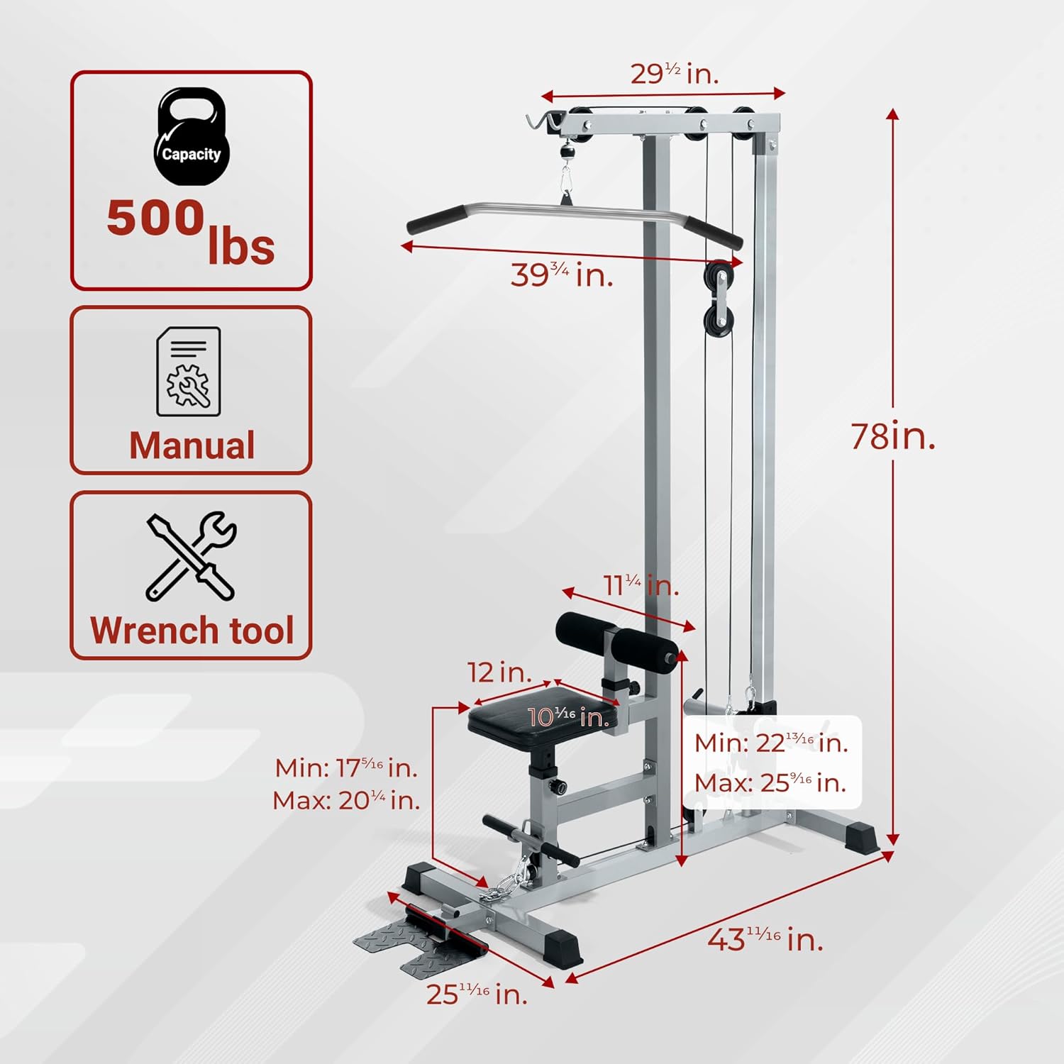 Máquina de Poleas LAT para Gim - Lat Pulldown Cable reseña y precio